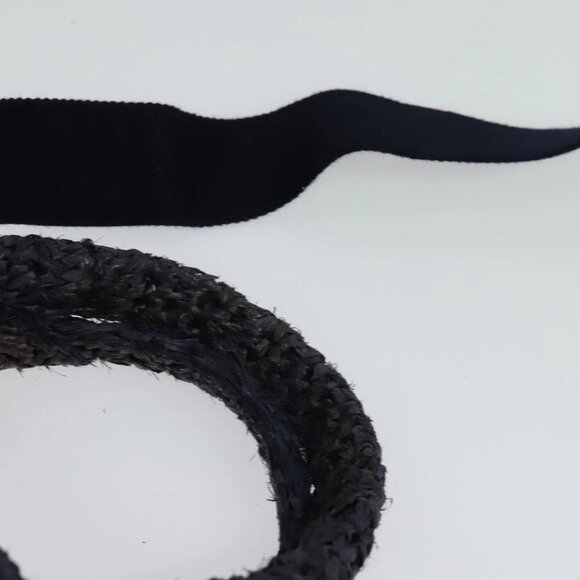 PRADA Canapa PM Hand Bag Raffia Navy Auth am8832 - Picture 9 of 16